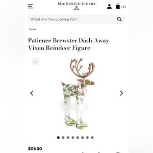 MacKenzie Childs Patience Brewster Dash Away Vixen Reindeer Figure